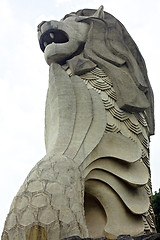 Image showing merlion statue, symbol of singapore city, state on sentosa islan