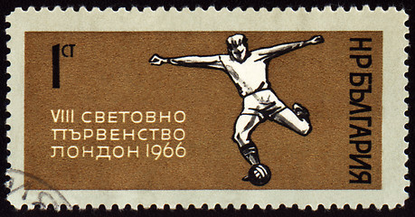 Image showing Football player on post stamp