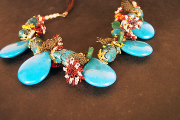 Image showing necklace with turquoise