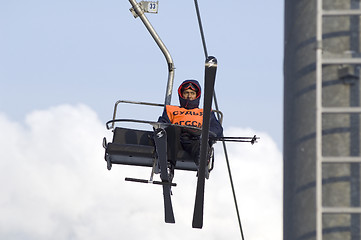 Image showing Referee on ski-lift 