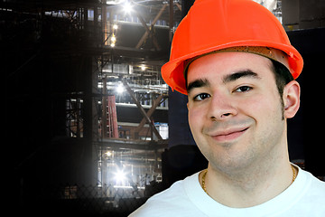 Image showing Night Construction Worker