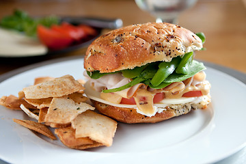 Image showing Deli Sandwich on an Onion Roll