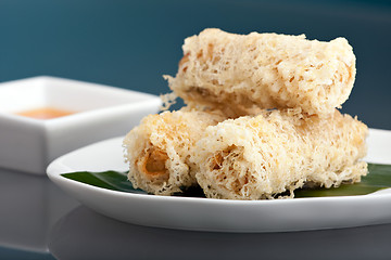 Image showing Crispy Taro Root Crusted Spring Rolls