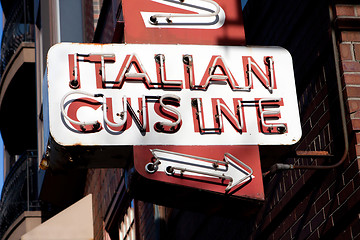 Image showing Italian Cuisine Neon Sign