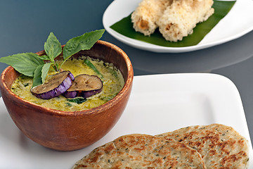 Image showing Thai Curry Soup with Pancake