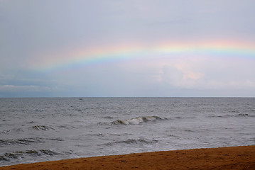 Image showing Rainbow over the Gray Sea