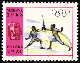 Image showing Fencing on post stamp of Poland