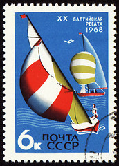 Image showing Baltic regatta on post stamp