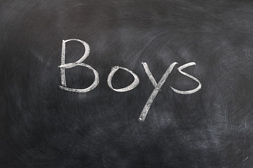 Image showing Boys - word written with white chalk