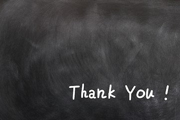 Image showing Thank you written on a blackboard