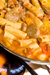 Image showing sausage and rigatoni