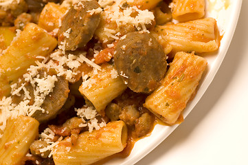 Image showing sausage and rigatoni