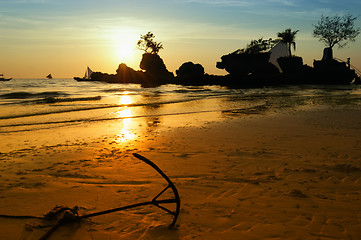 Image showing Anchor at Sunset