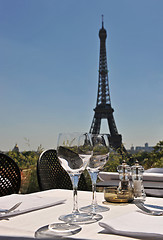 Image showing restaurant and Eiffel tower