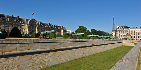 Image showing Hotel des Invalides and Eiffel Tower