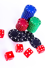 Image showing poker chips and dice