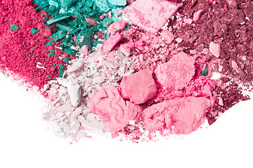 Image showing set of multicolor crushed eyeshadows