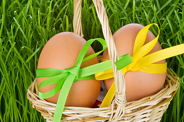 Image showing basket with easter eggs