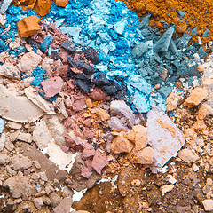 Image showing set of multicolor crushed eyeshadows