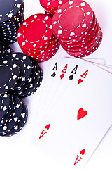 Image showing playing cards and poker chips