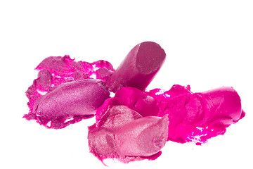 Image showing crushed lipsticks