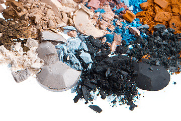 Image showing set of multicolor crushed eyeshadows