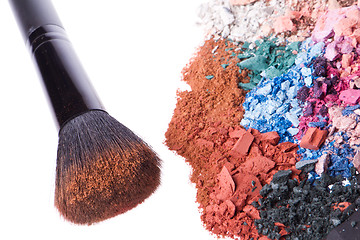 Image showing set of multicolor crushed eyeshadows