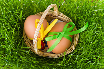 Image showing basket with easter eggs