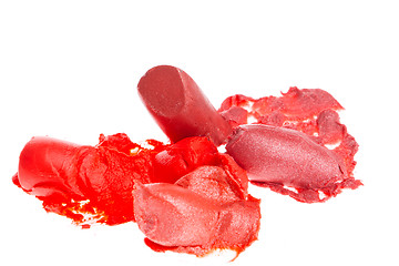 Image showing crushed lipsticks