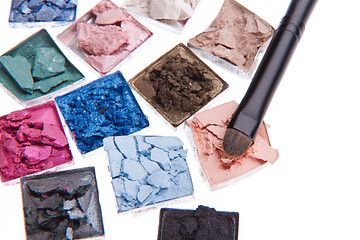 Image showing multicolored crushed eyeshadows