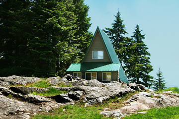 Image showing Cozy cabin in the wood