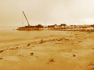 Image showing Small port in sepia tone