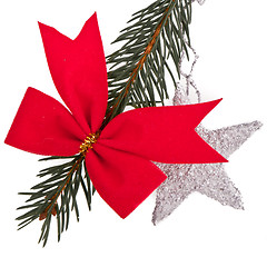 Image showing decorated Christmas tree branch