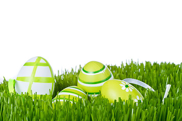 Image showing easter eggs in grass