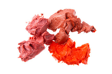 Image showing smudged lipsticks