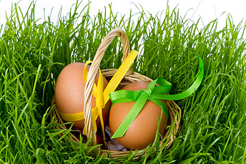 Image showing basket with easter eggs