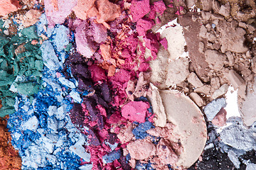 Image showing set of multicolor crushed eyeshadows