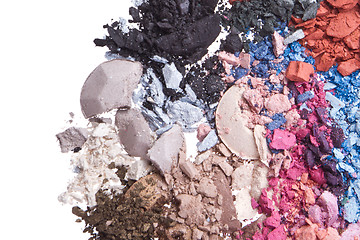 Image showing set of multicolor crushed eyeshadows