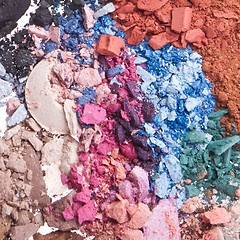 Image showing set of multicolor crushed eyeshadows