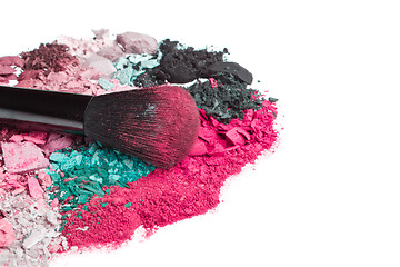 Image showing set of multicolor crushed eyeshadows