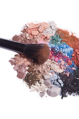 Image showing set of multicolor crushed eyeshadows