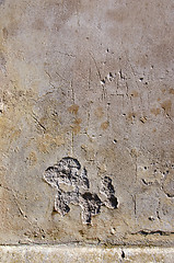 Image showing abandoned building collapse brick wall background 