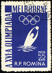 Image showing Water polo on post stamp