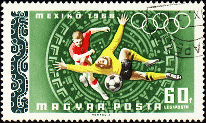 Image showing Football on post stamp