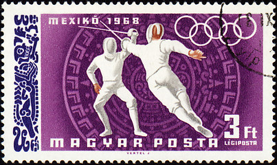 Image showing Fencing on post stamp