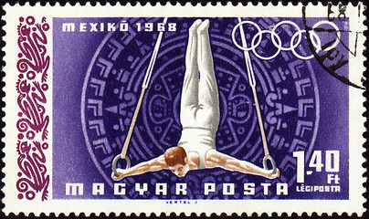 Image showing Gymnastics on post stamp