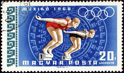 Image showing Swimming on post stamp