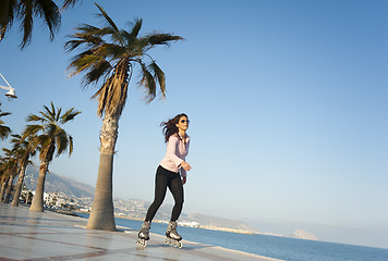 Image showing Woman skating