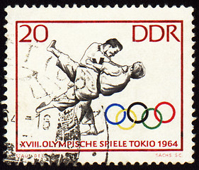 Image showing Post stamp shows judo