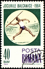 Image showing Javelin throwing on post stamp